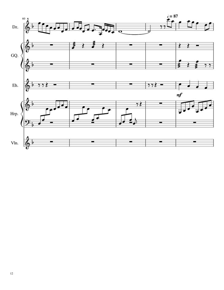 Page 12 of the piano sheet music PDF - Traditional Chinese Music Sheet Violin by TheLight OI