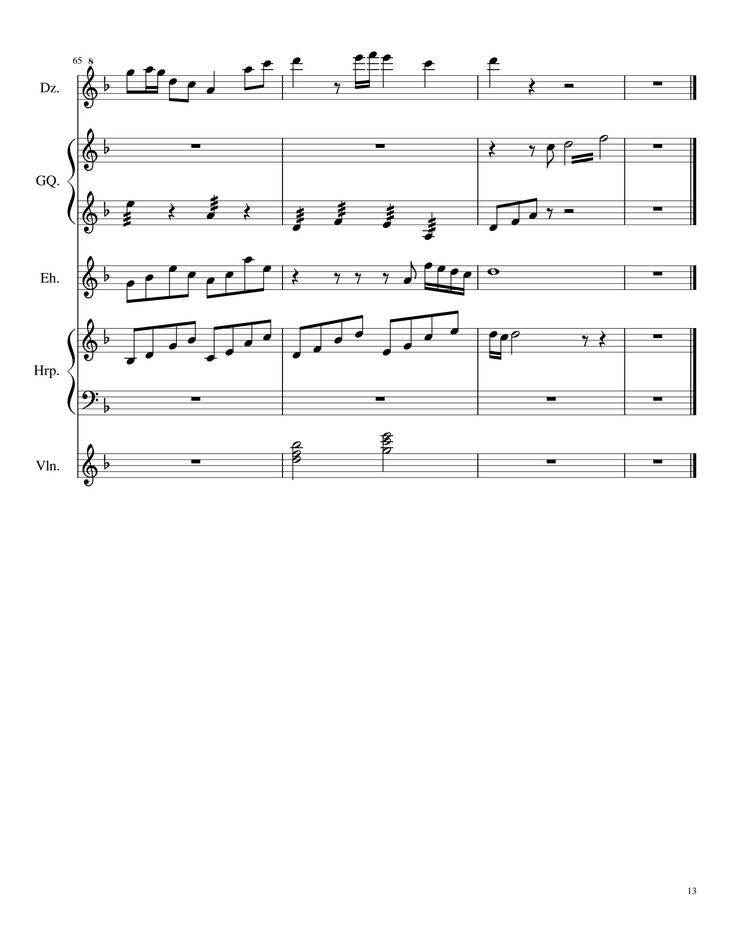 Page 13 of the piano sheet music PDF - Traditional Chinese Music Sheet Violin by TheLight OI