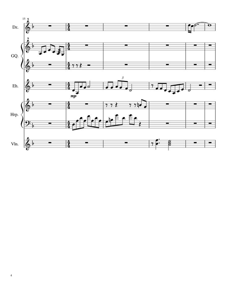 Page 4 of the piano sheet music PDF - Traditional Chinese Music Sheet Violin by TheLight OI