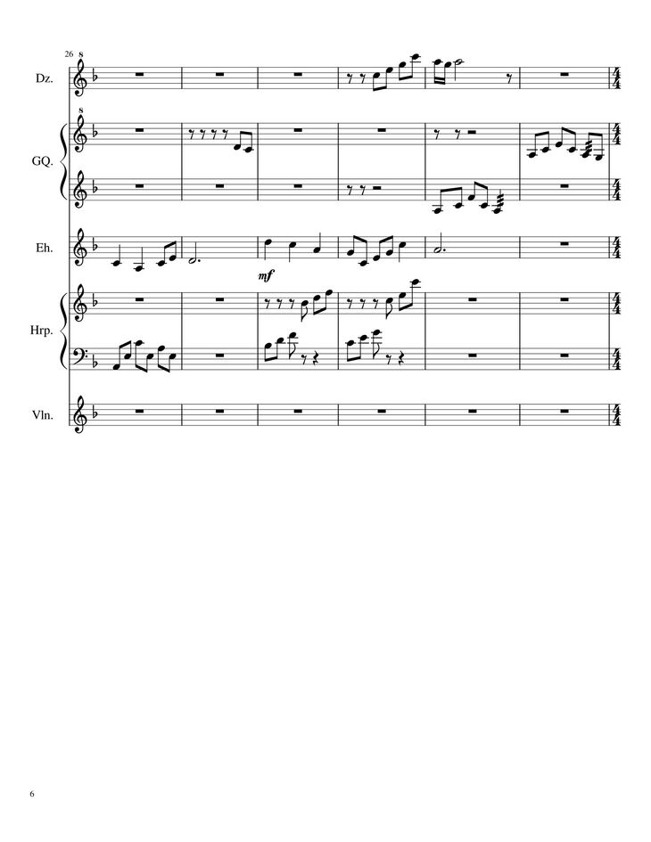 Page 6 of the piano sheet music PDF - Traditional Chinese Music Sheet Violin by TheLight OI