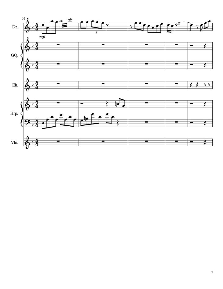 Page 7 of the piano sheet music PDF - Traditional Chinese Music Sheet Violin by TheLight OI