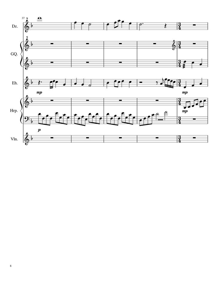 Page 8 of the piano sheet music PDF - Traditional Chinese Music Sheet Violin by TheLight OI
