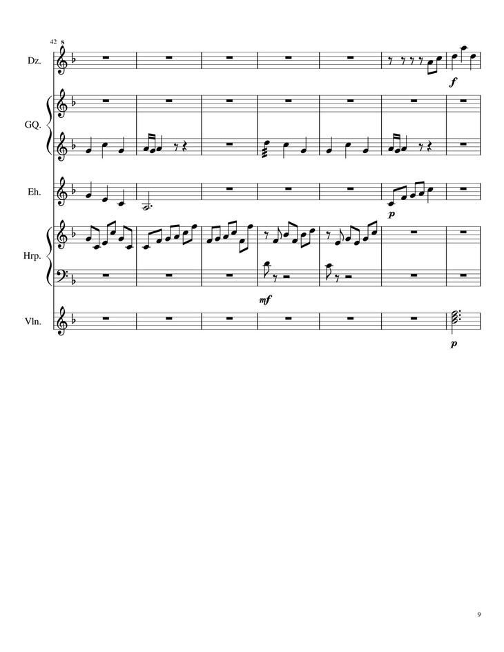Page 9 of the piano sheet music PDF - Traditional Chinese Music Sheet Violin by TheLight OI
