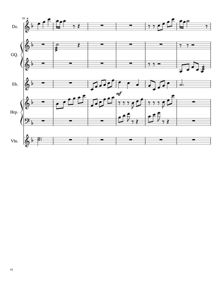 Page 10 of the piano sheet music PDF - Traditional Chinese Music Sheet Violin by TheLight OI