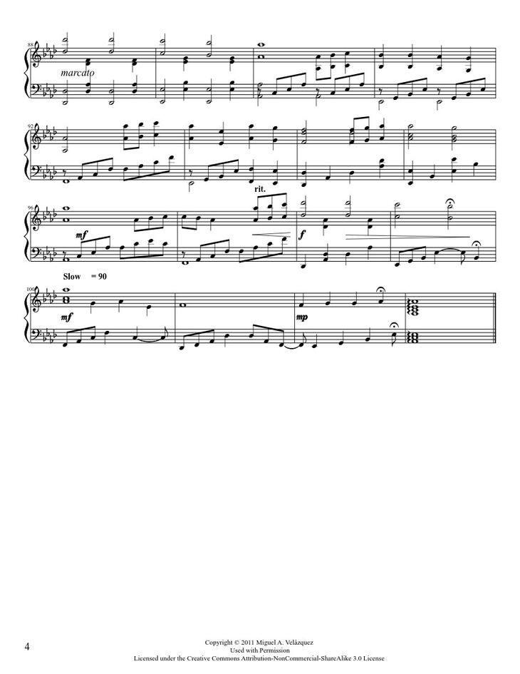 Page 4 of the piano sheet music PDF - You Are My All in All Sheet Piano by Dennis L. Jernigan