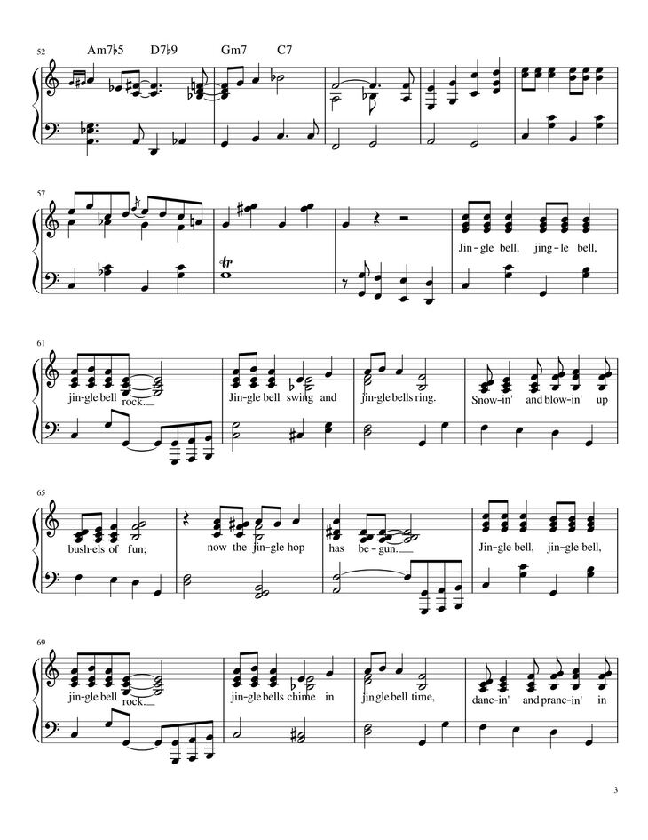 Page 3 of the piano sheet music PDF - Chirstmas Music Mashup Sheet Piano by Bapokin