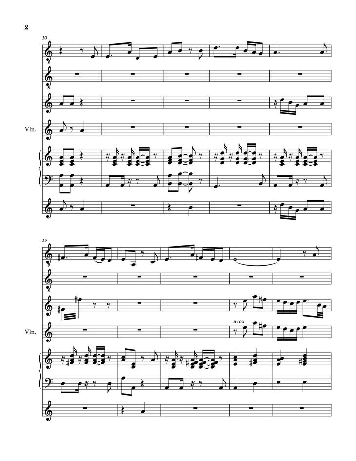 Page 2 of the piano sheet music PDF Piano Guitar Tab - Hiến Lễ Tình Yêu (hợp xướng Guitar, Harp, Violin, Piano, Xylophone) by Lm. Hoài Bắc