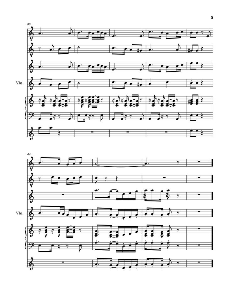 Page 5 of the piano sheet music PDF Piano Guitar Tab - Hiến Lễ Tình Yêu (hợp xướng Guitar, Harp, Violin, Piano, Xylophone) by Lm. Hoài Bắc