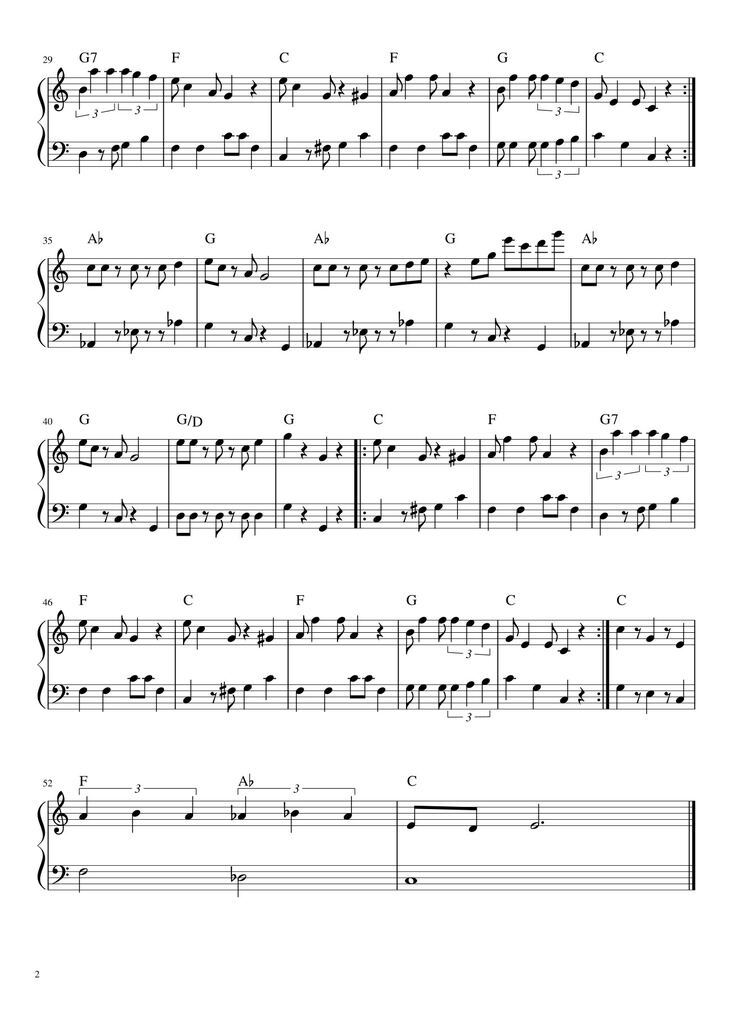 Page 2 of the piano sheet music PDF - Super Mario Bros. : Main Theme Sheet Piano by WildMojarras