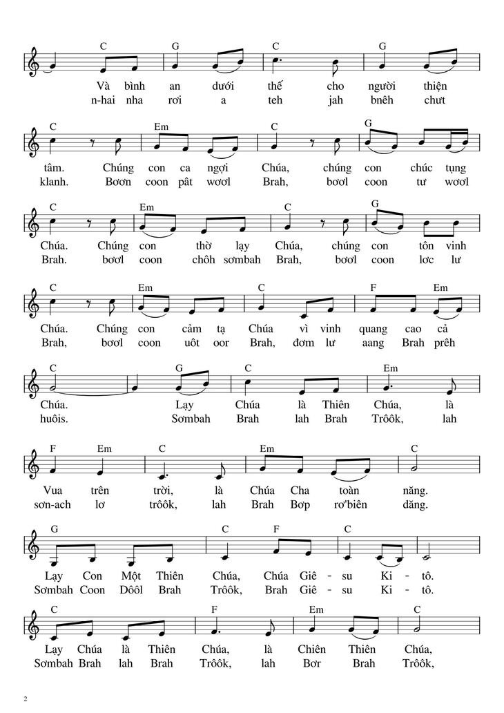 Page 2 of the piano sheet music PDF - Bộ Lễ Tây Nguyên by Hải Nguyễn