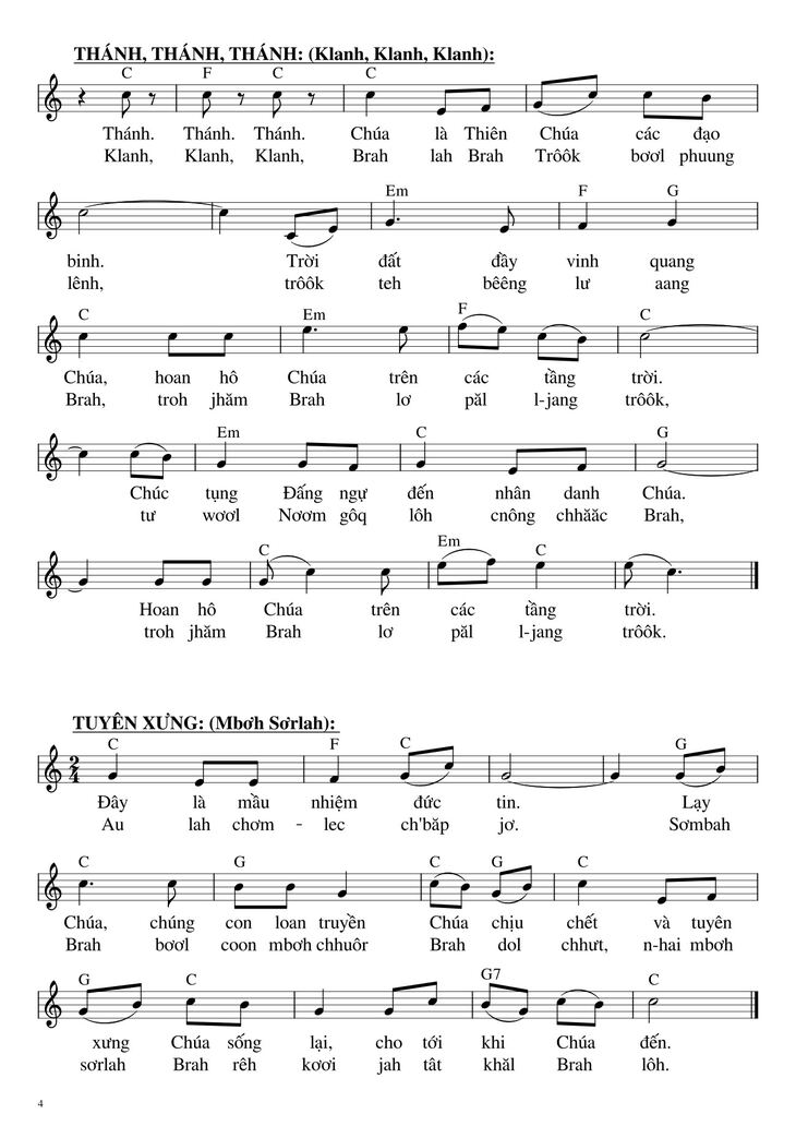Page 4 of the piano sheet music PDF - Bộ Lễ Tây Nguyên by Hải Nguyễn