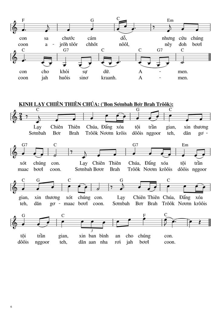 Page 6 of the piano sheet music PDF - Bộ Lễ Tây Nguyên by Hải Nguyễn