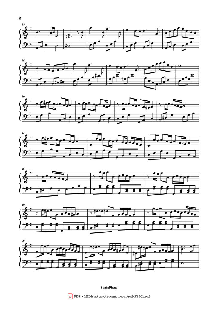 Page 2 of the piano sheet music PDF Piano - A Town With An Ocean View Piano (Easy) by Joe Hisaishi
