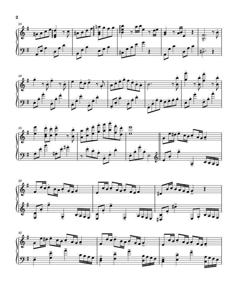 Page 2 of the piano sheet music PDF - A town with an ocean view - Joe Hisaishi Sheet Piano by Joe Hisaishi