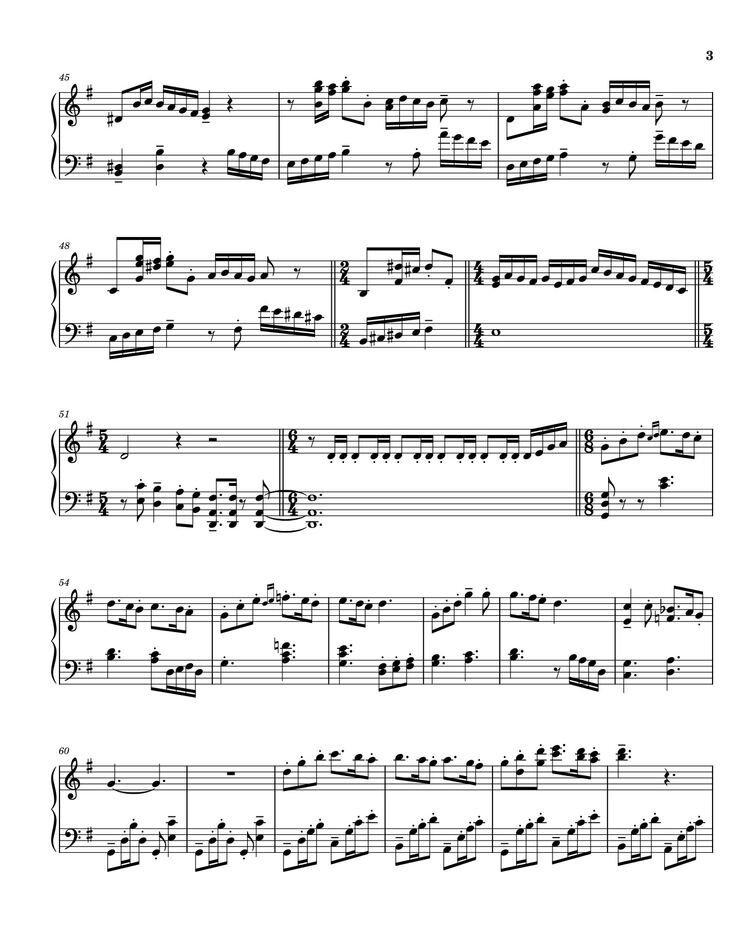 Page 3 of the piano sheet music PDF - A town with an ocean view - Joe Hisaishi Sheet Piano by Joe Hisaishi
