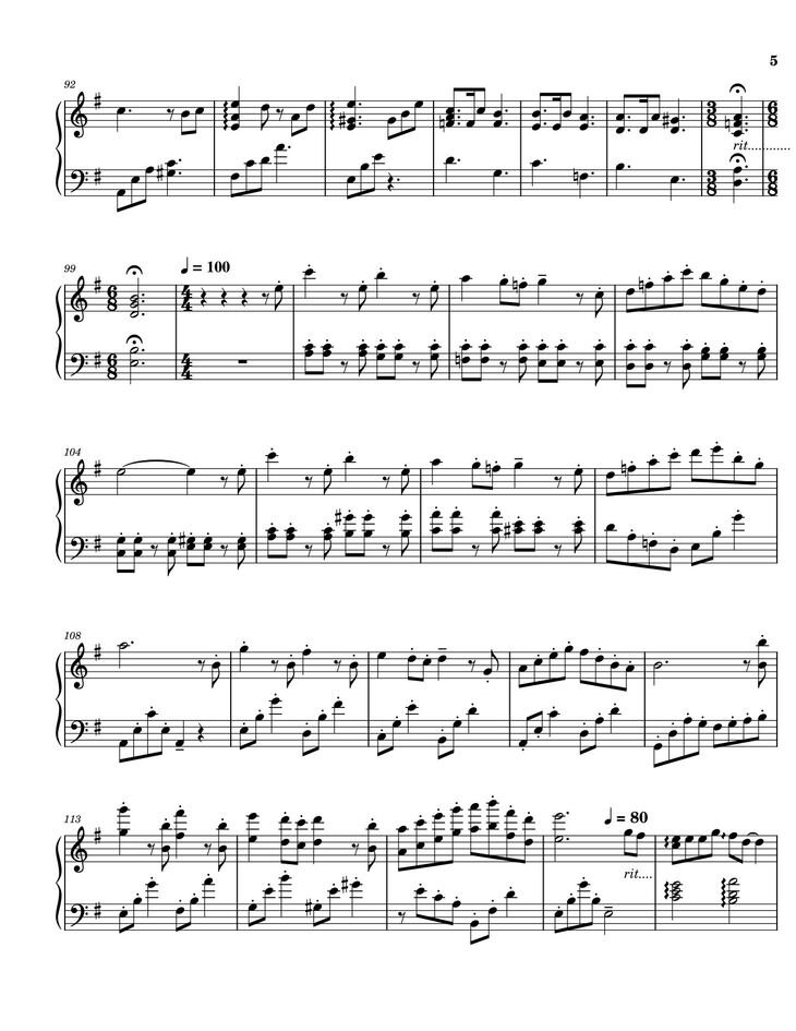 Page 5 of the piano sheet music PDF - A town with an ocean view - Joe Hisaishi Sheet Piano by Joe Hisaishi