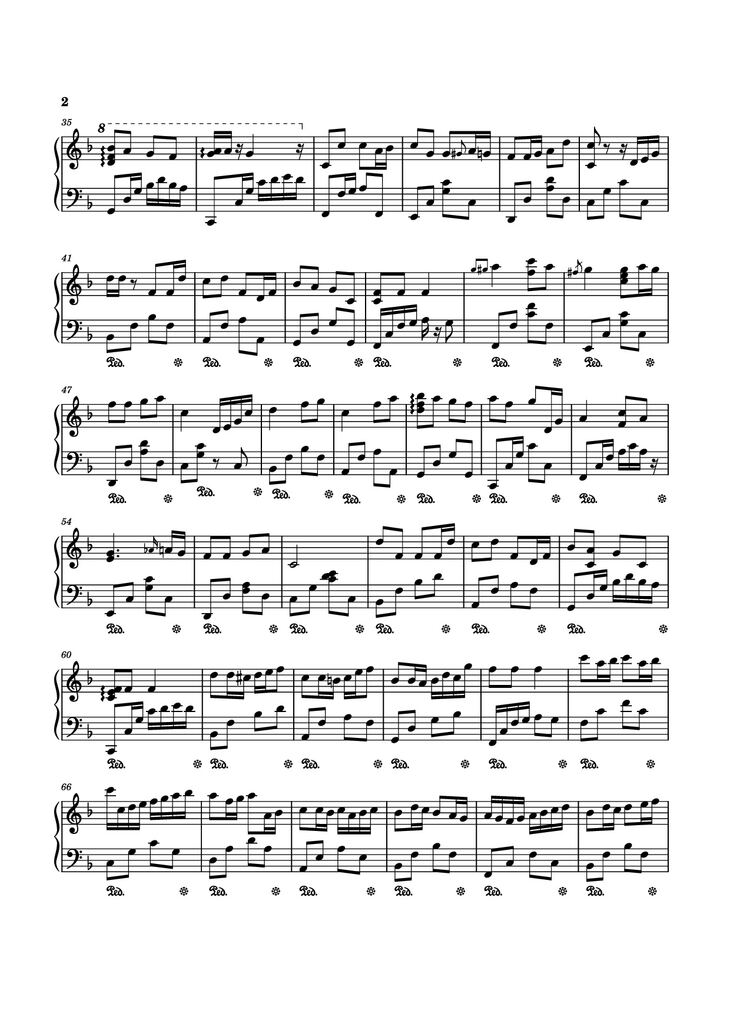 Page 2 of the piano sheet music PDF - Ngày Xuân Long Phụng Sum Vầy Mix Đi Về Nhà Piano by Quang Huy