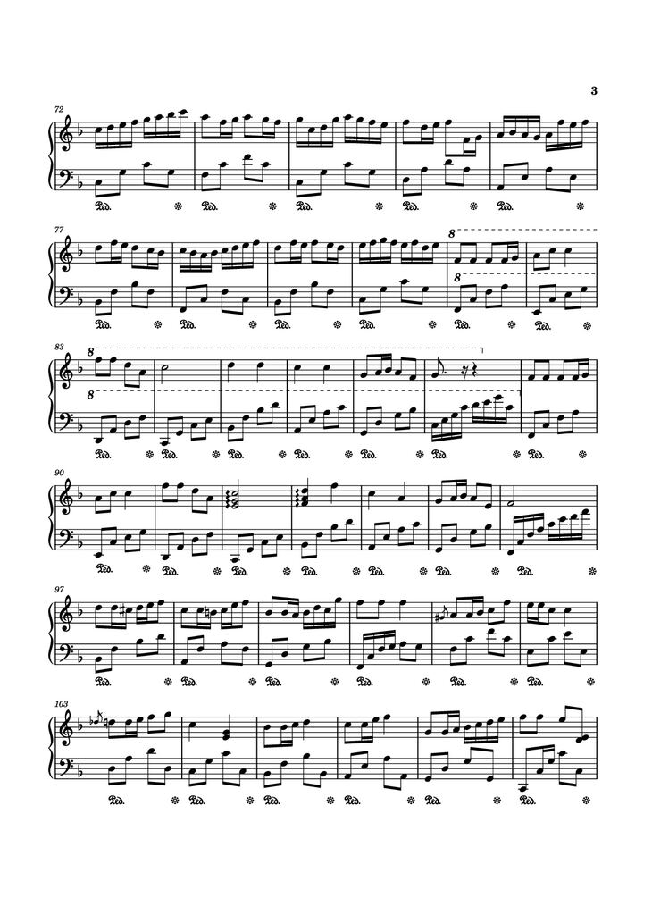 Page 3 of the piano sheet music PDF - Ngày Xuân Long Phụng Sum Vầy Mix Đi Về Nhà Piano by Quang Huy