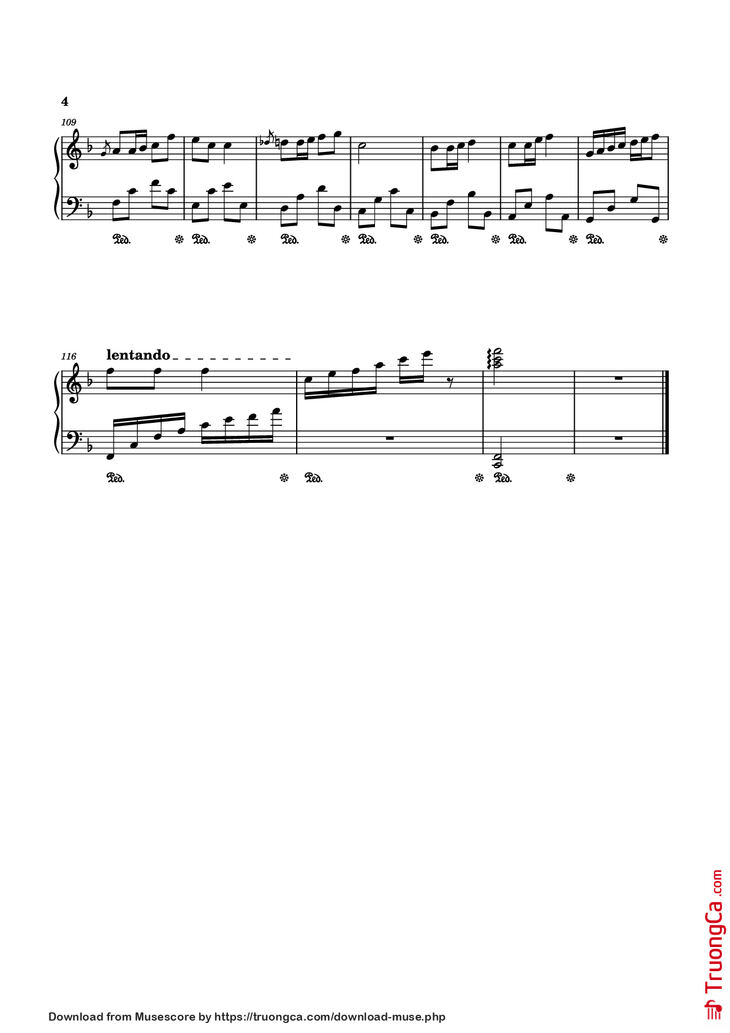 Page 4 of the piano sheet music PDF - Ngày Xuân Long Phụng Sum Vầy Mix Đi Về Nhà Piano by Quang Huy