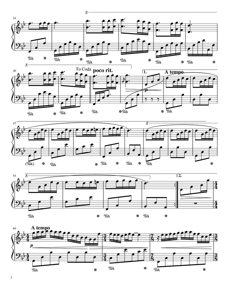 Page 2 of the piano sheet music PDF - Mariage d