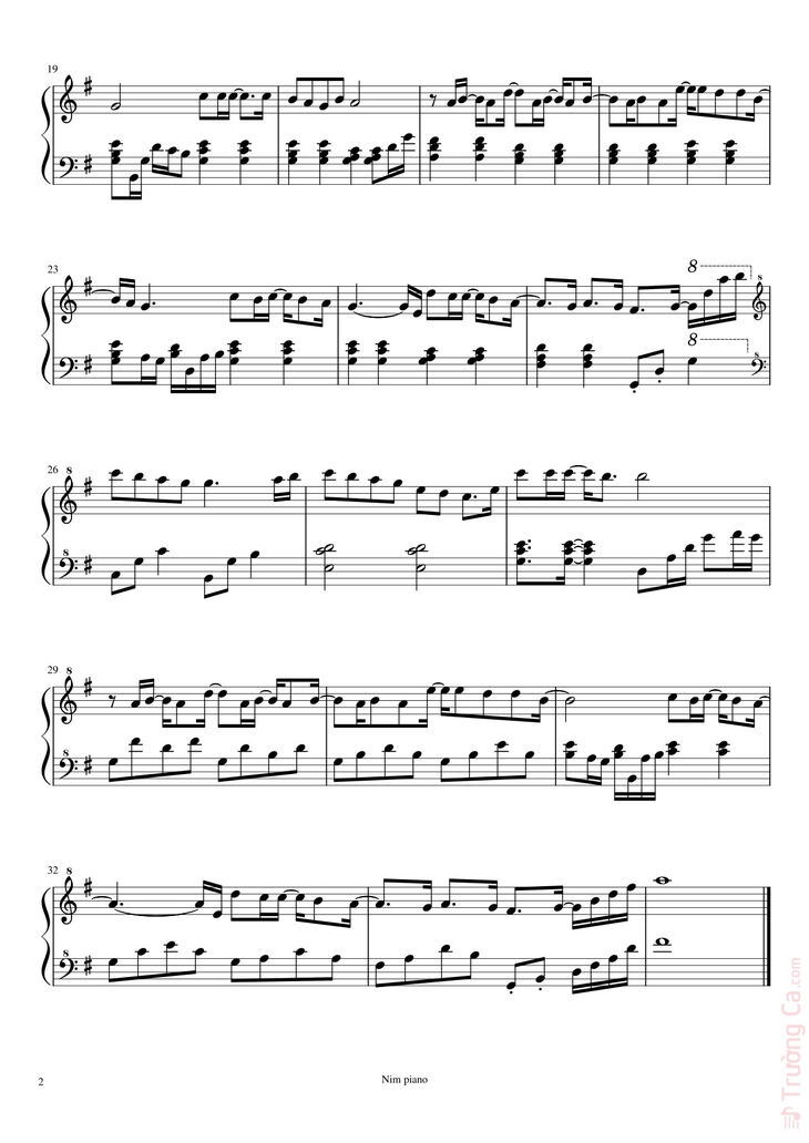 Page 2 of the piano sheet music PDF - Hơn Cả Yêu Sheet Piano by Strawberryanime