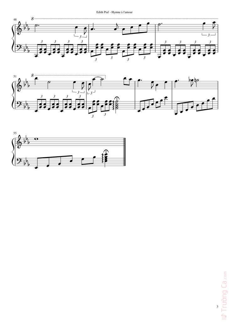 Page 3 of the piano sheet music PDF - Hymne à l
