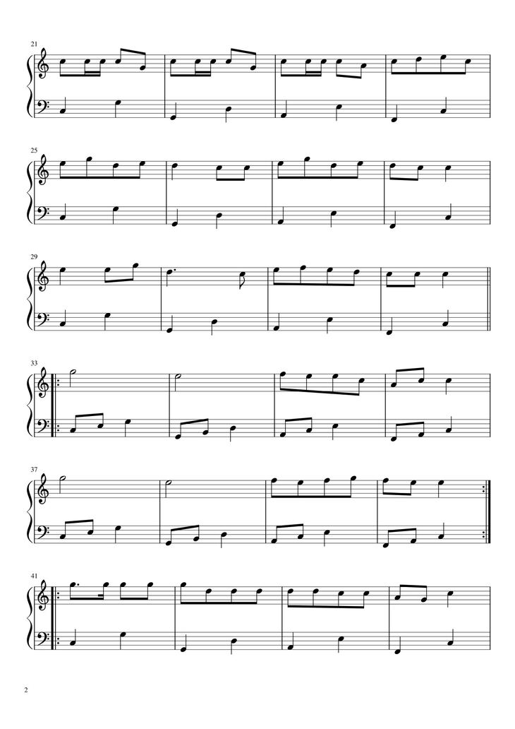 Page 2 of the piano sheet music PDF - Bống Bống Bang Bang Sheet Piano by PhucMusic