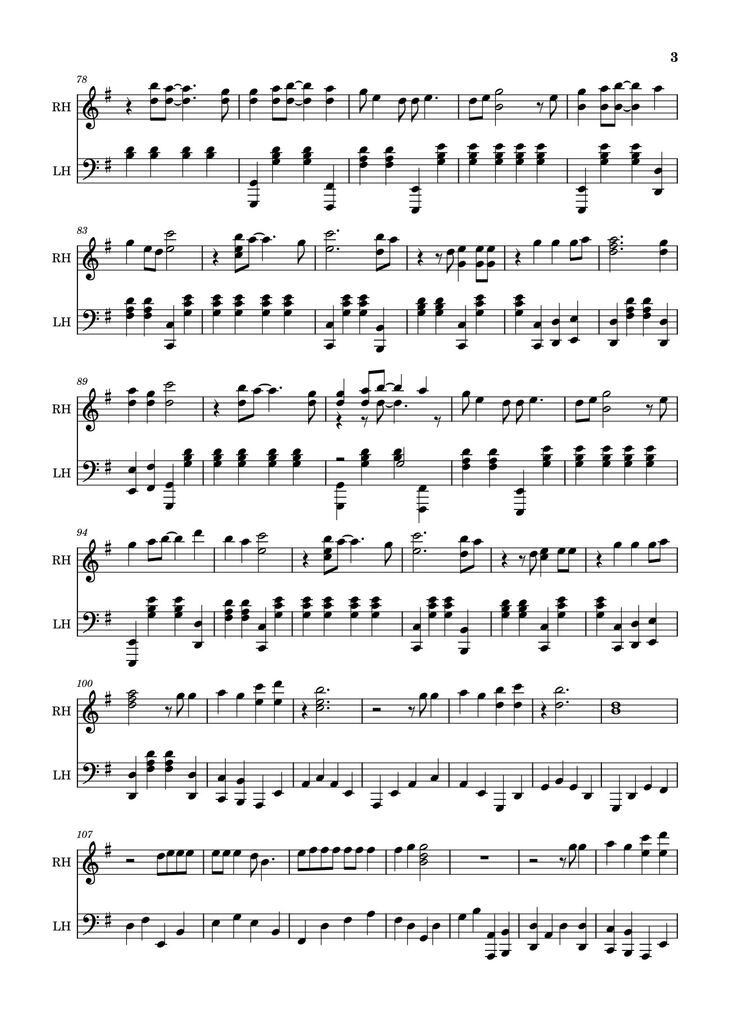Page 3 of the piano sheet music PDF Piano - Number One Girl Sheet Piano by Rosé