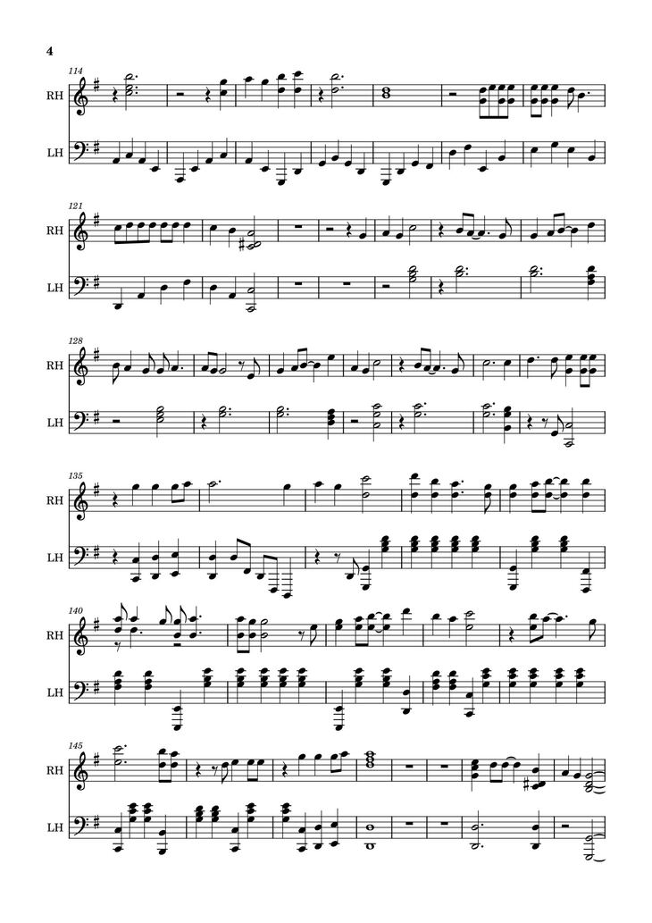 Page 4 of the piano sheet music PDF Piano - Number One Girl Sheet Piano by Rosé