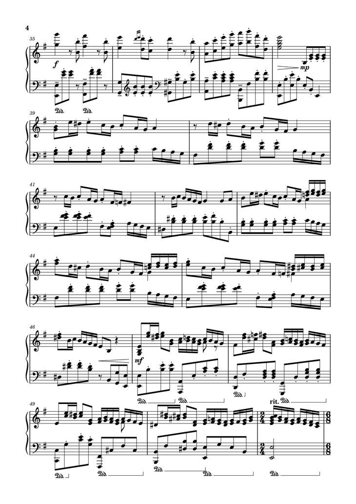 Page 4 of the piano sheet music PDF - Kiki