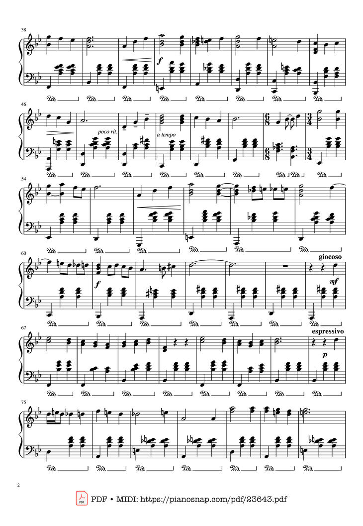 Page 2 of the piano sheet music PDF - Merry-Go-Round Of Life Sheet Piano by Joe Hisaishi