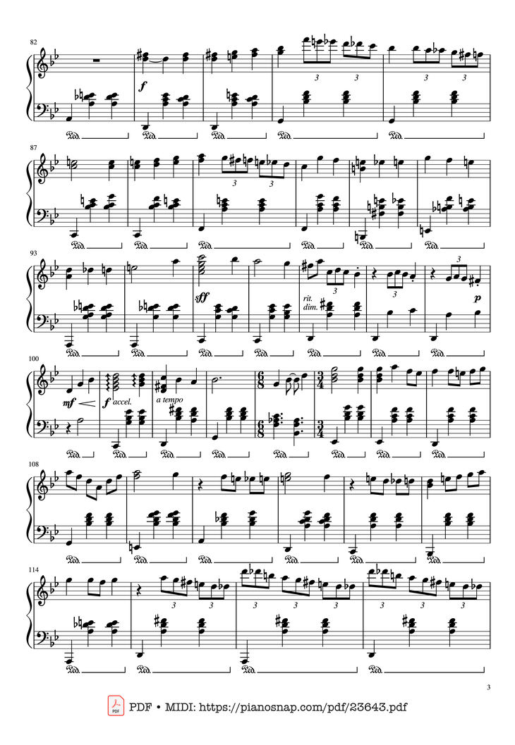 Page 3 of the piano sheet music PDF - Merry-Go-Round Of Life Sheet Piano by Joe Hisaishi