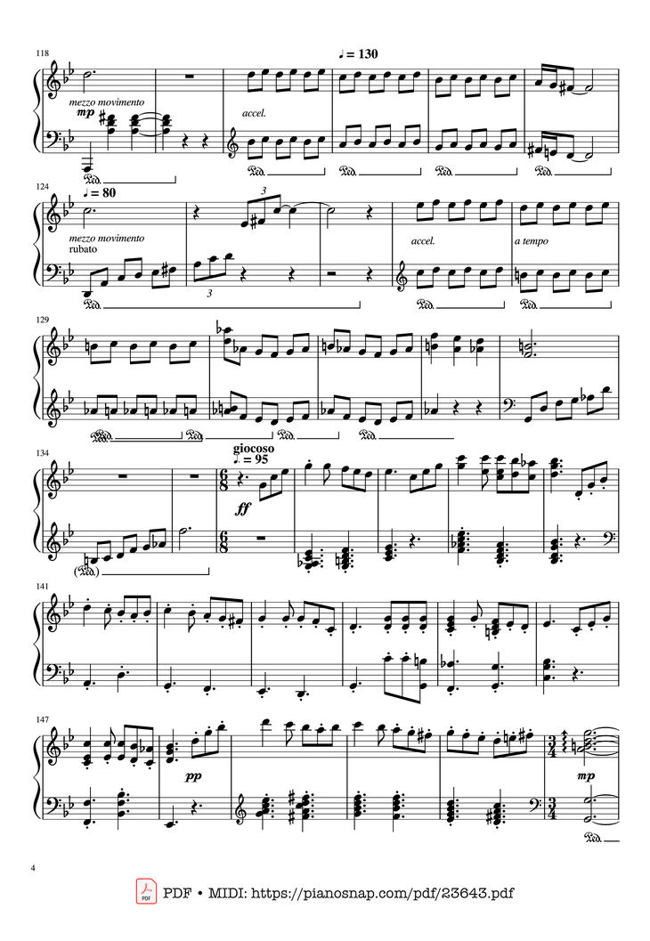 Page 4 of the piano sheet music PDF - Merry-Go-Round Of Life Sheet Piano by Joe Hisaishi