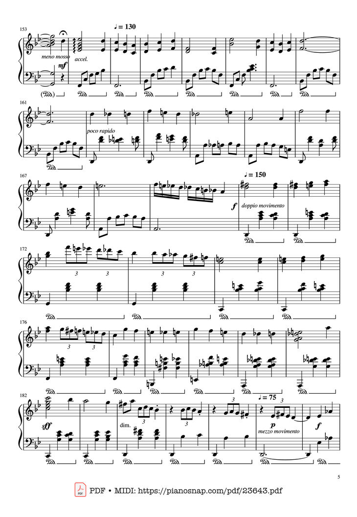 Page 5 of the piano sheet music PDF - Merry-Go-Round Of Life Sheet Piano by Joe Hisaishi