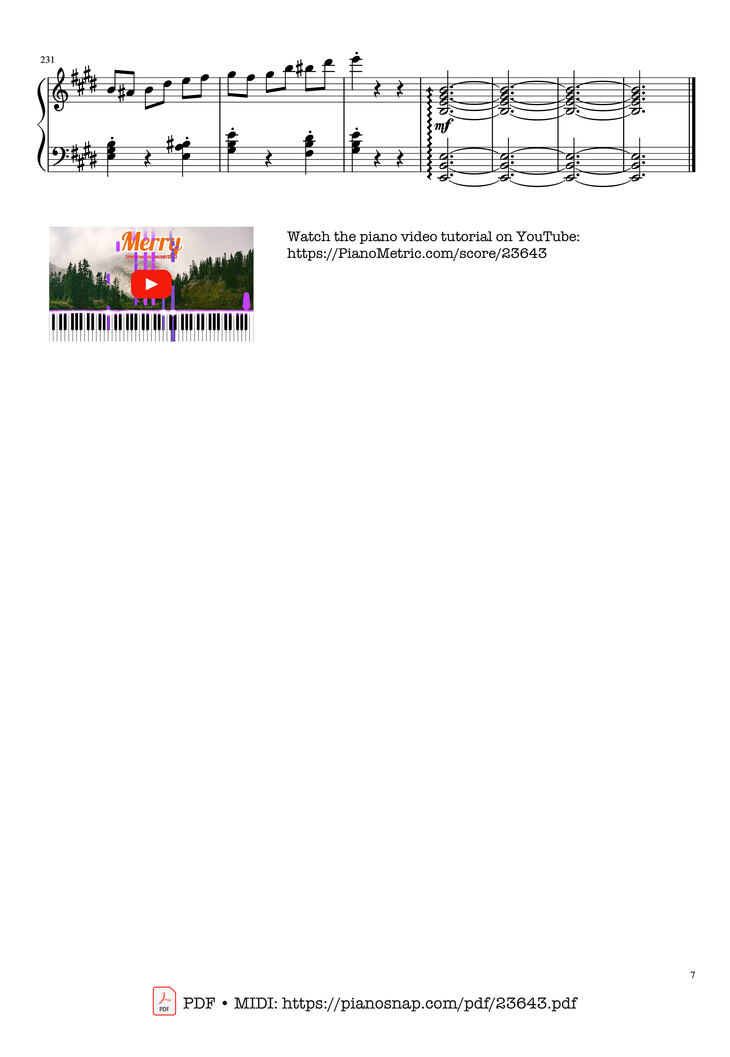 Page 7 of the piano sheet music PDF - Merry-Go-Round Of Life Sheet Piano by Joe Hisaishi