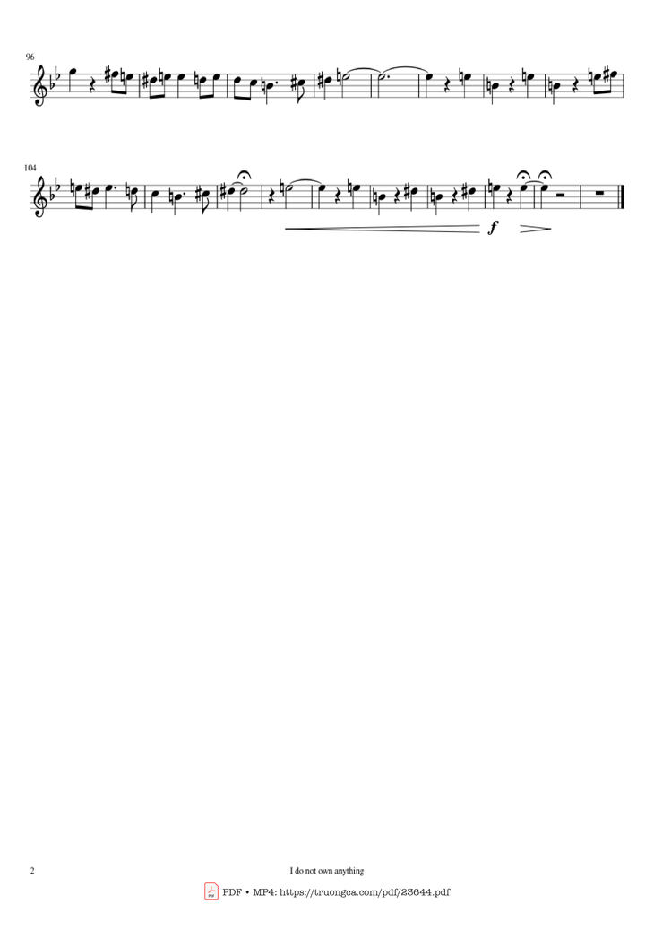 Page 2 of the piano sheet music PDF - Merry Go Round of Life Sheet Violin by Joe Hisaishi