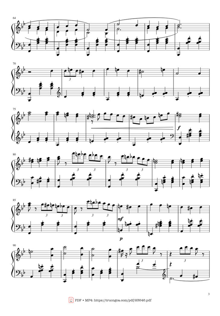 Page 3 of the piano sheet music PDF - Howl