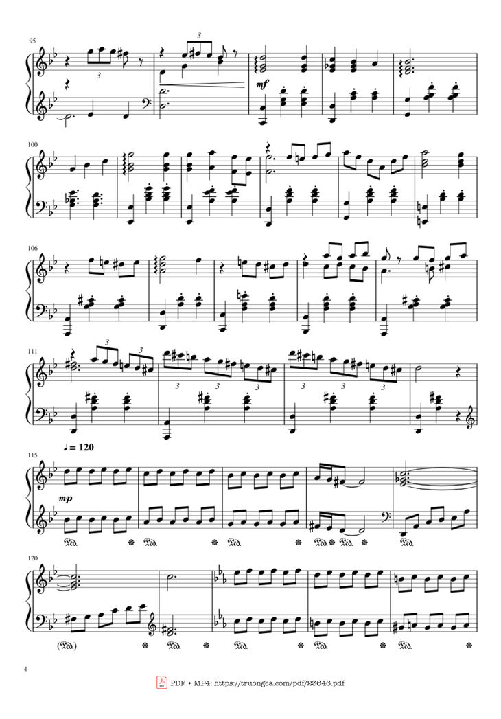 Page 4 of the piano sheet music PDF - Howl