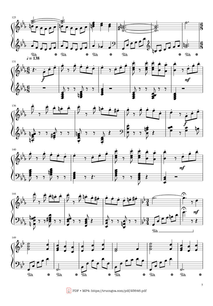 Page 5 of the piano sheet music PDF - Howl