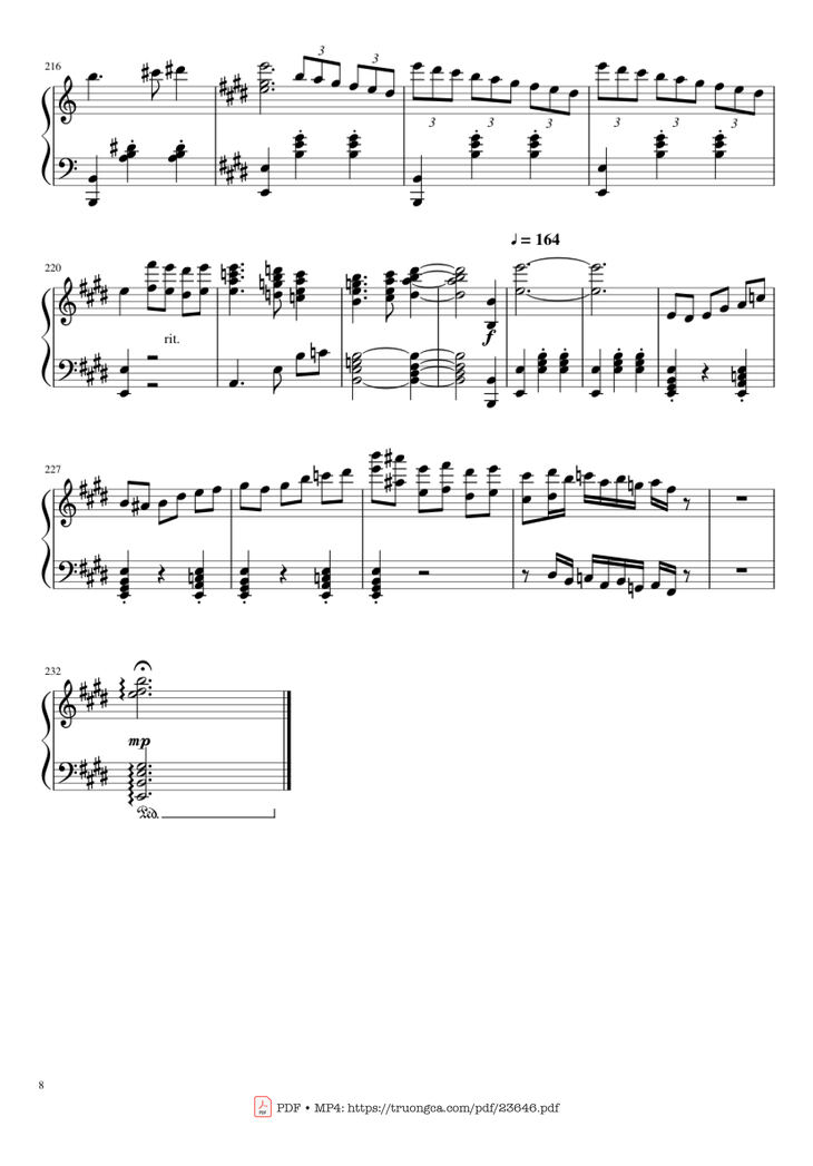 Page 8 of the piano sheet music PDF - Howl