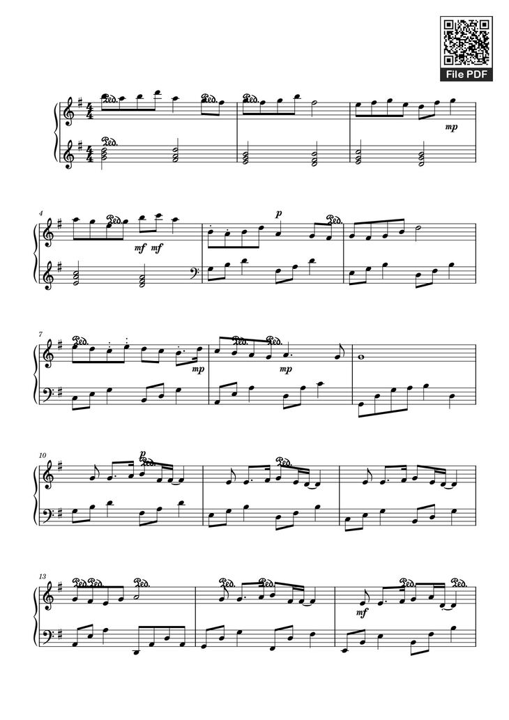 Page 1 of the piano sheet music PDF - TẾT NÀY CON SẼ VỀ Sheet Piano by MinhThong8a1