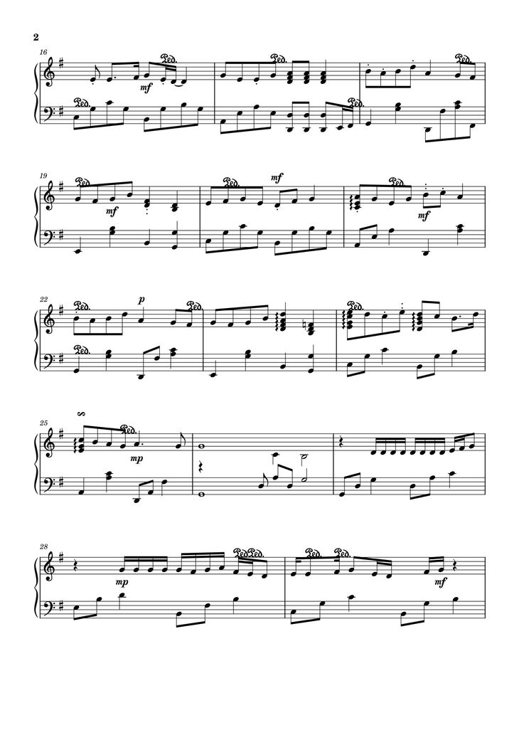 Page 2 of the piano sheet music PDF - TẾT NÀY CON SẼ VỀ Sheet Piano by MinhThong8a1
