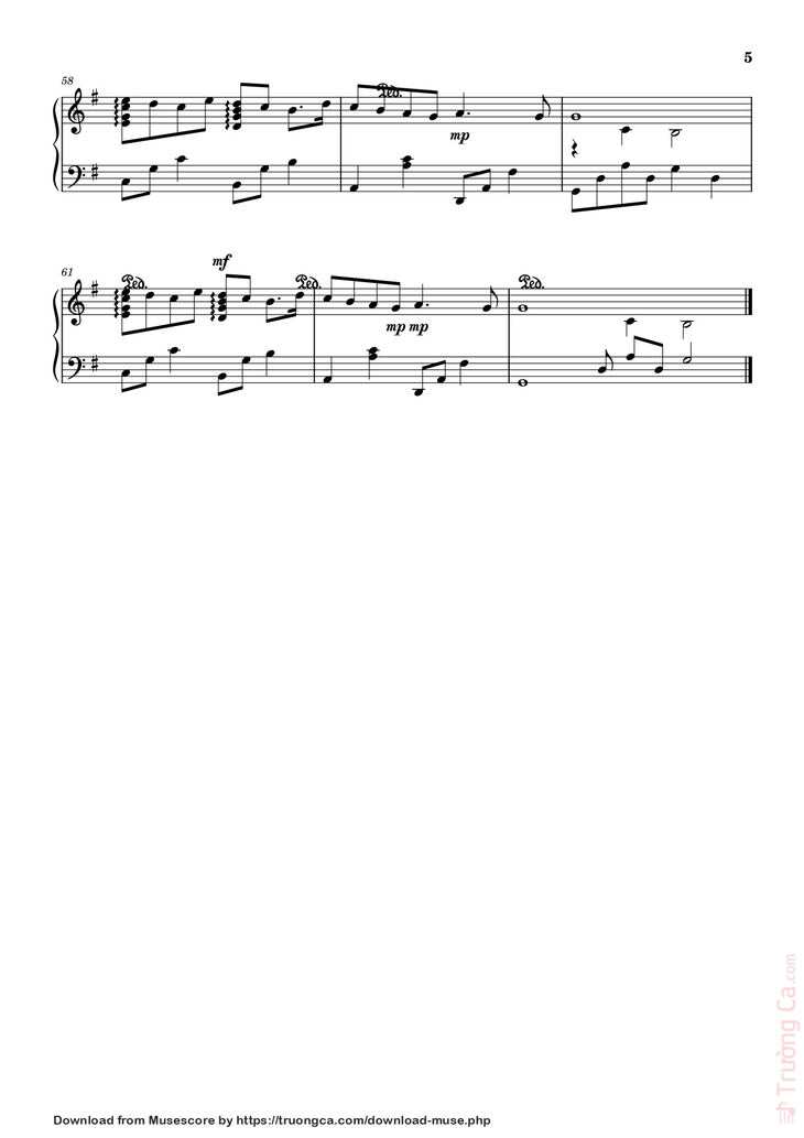 Page 5 of the piano sheet music PDF - TẾT NÀY CON SẼ VỀ Sheet Piano by MinhThong8a1