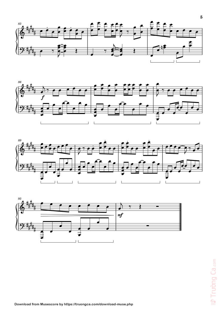 Page 5 of the piano sheet music PDF - Seven - BTS Jungkook ft. Latto Sheet Piano by Jung Kook