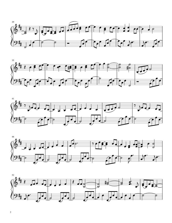 Page 2 of the piano sheet music PDF - Mary Did You Know Sheet Piano by Techdude