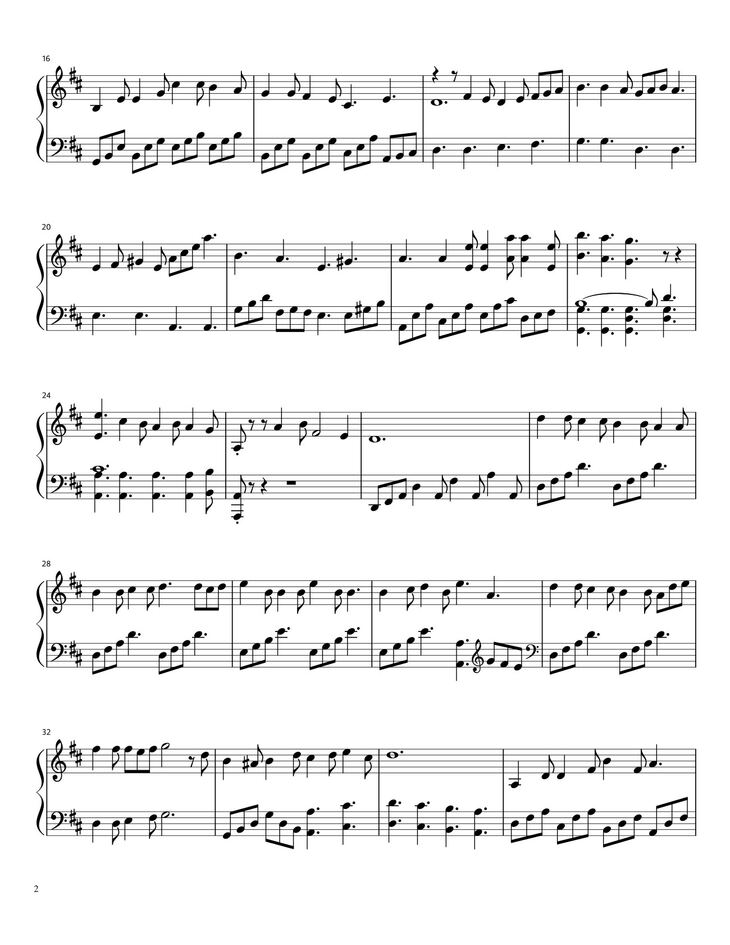 Page 2 of the piano sheet music PDF - Doraemon no Uta Sheet Piano by Vũ Dũng