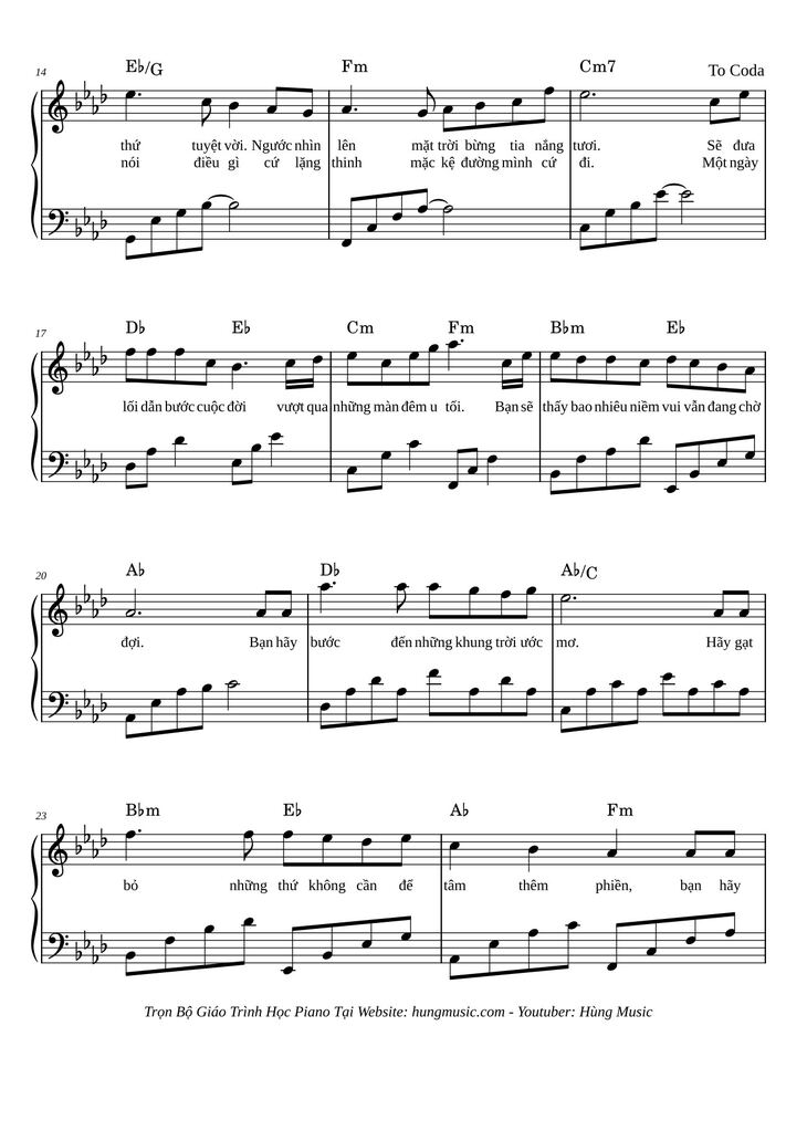 Page 2 of the piano sheet music PDF Piano - Cứ Vui Lên Sheet Piano by Mỹ Tâmi