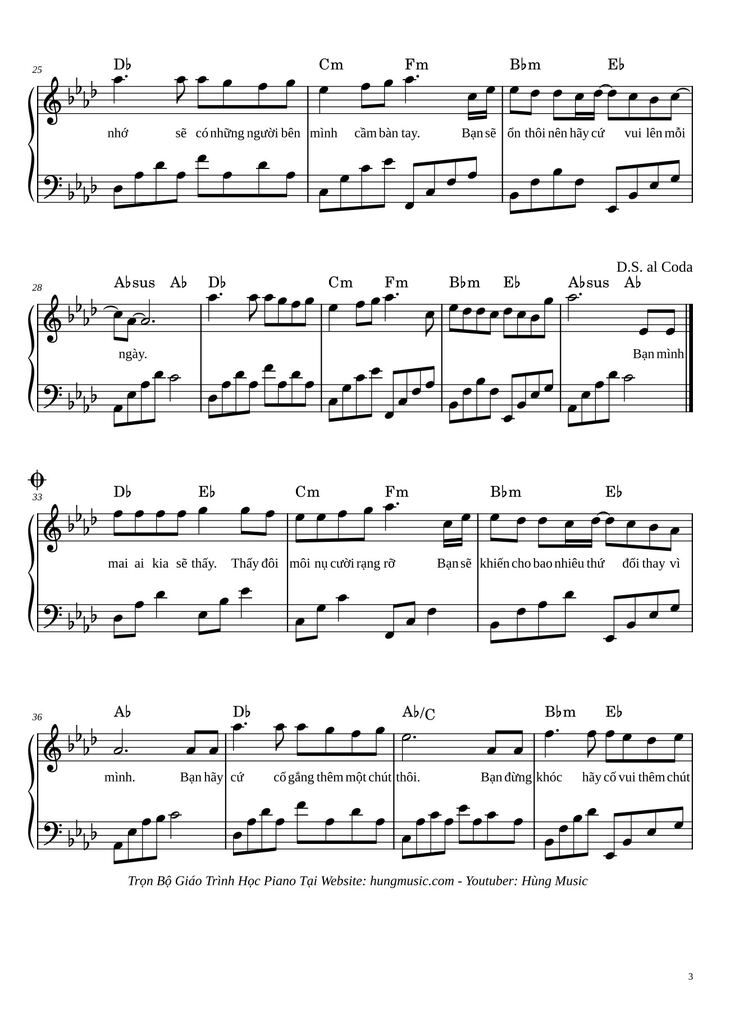 Page 3 of the piano sheet music PDF Piano - Cứ Vui Lên Sheet Piano by Mỹ Tâmi