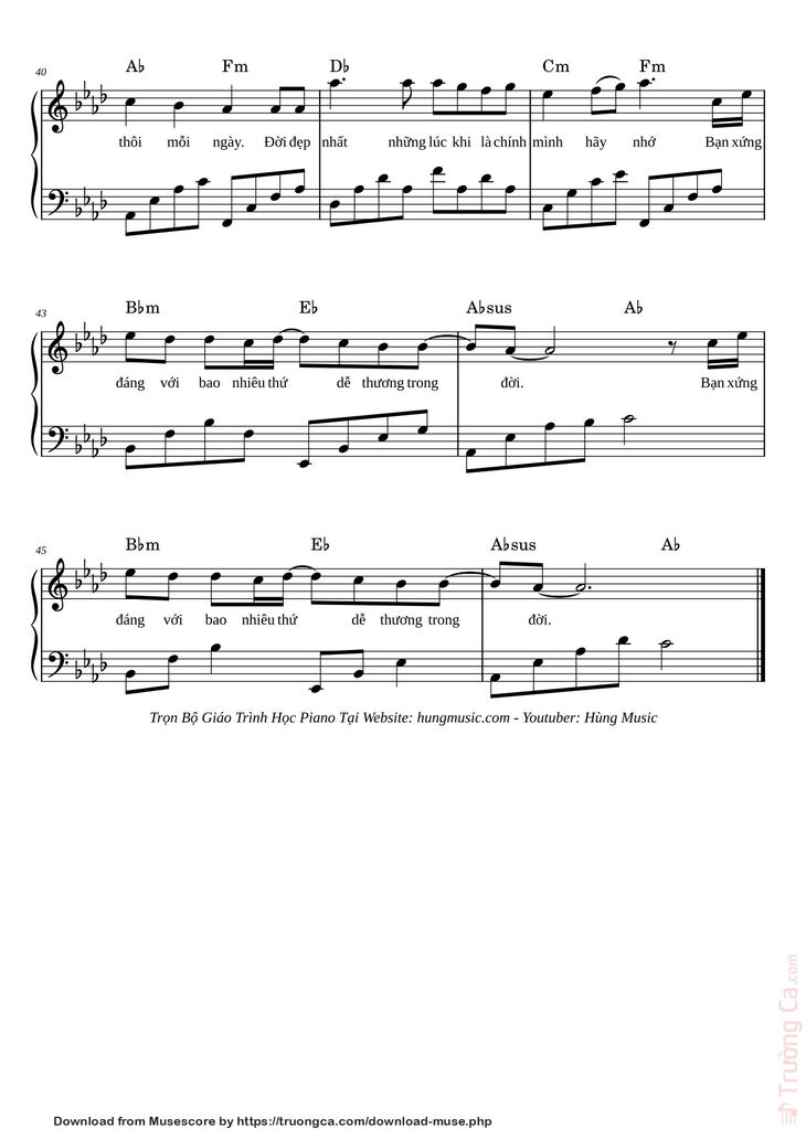 Page 4 of the piano sheet music PDF Piano - Cứ Vui Lên Sheet Piano by Mỹ Tâmi
