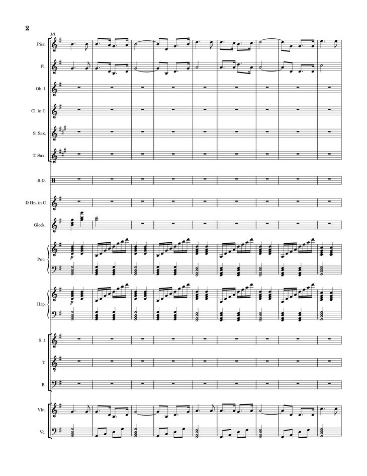 Page 2 of the piano sheet music PDF - Lý Thường Kiệt Hành Khúc Sheet Piano by  Lê Hoàng Long